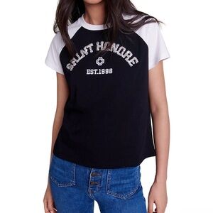 Maje Black and White Graphic Tee